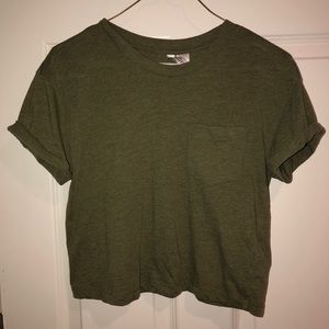 olive green crop top